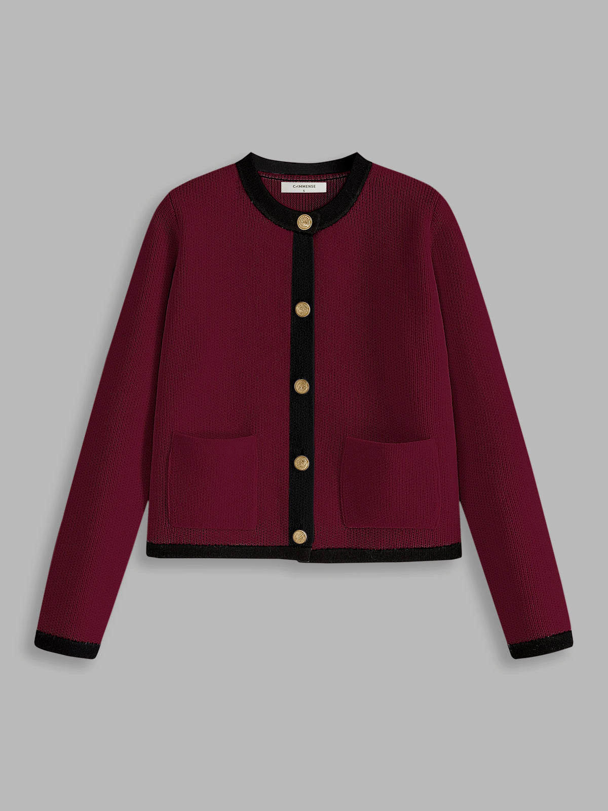 GR | Damen-Cardigan mit Kontrastbesatz
