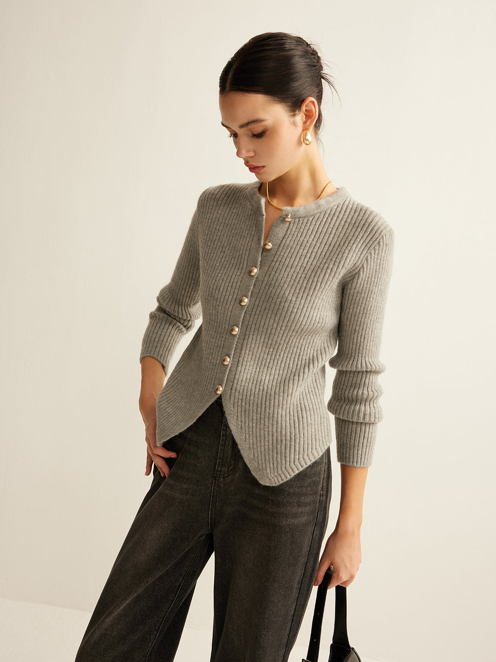 GR | Damen Pullover mit Knöpfen