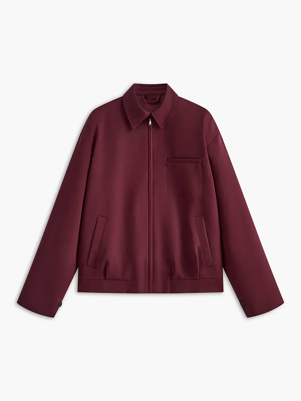 GR | Lapel Zipper Burgundy Jacket