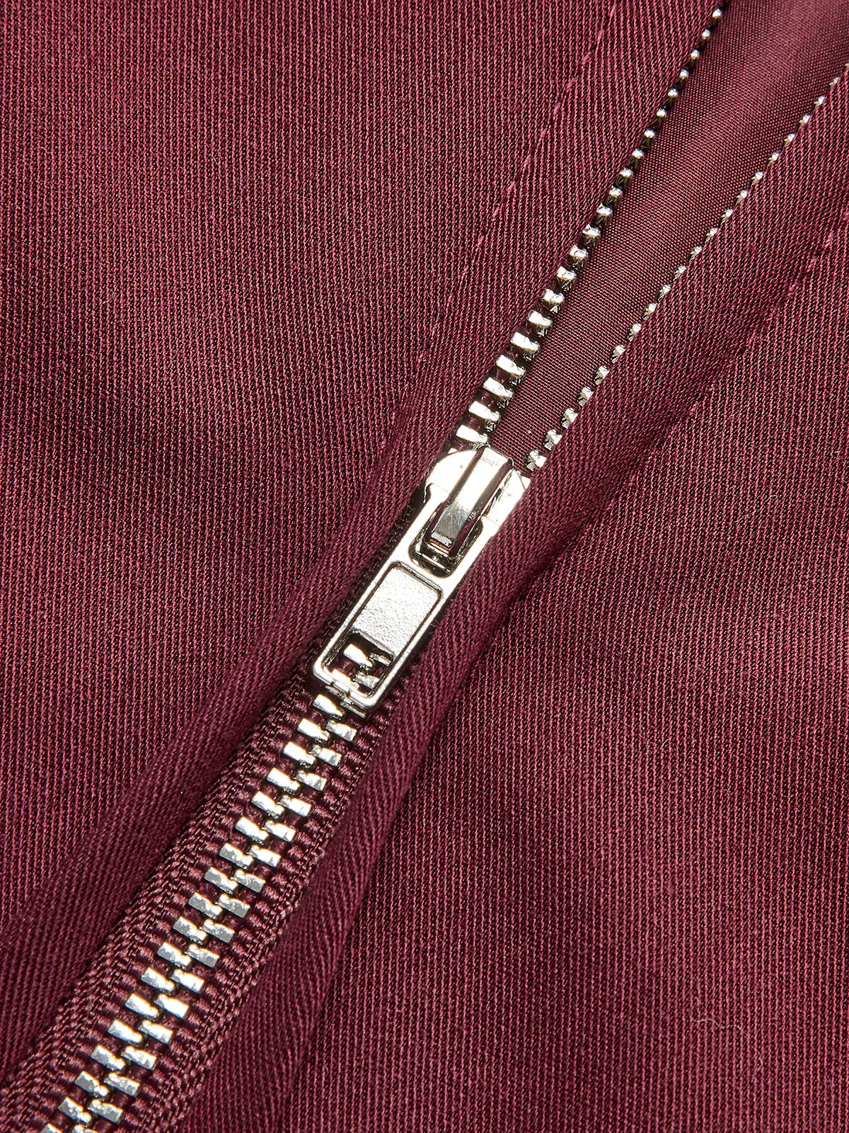 GR | Lapel Zipper Burgundy Jacket