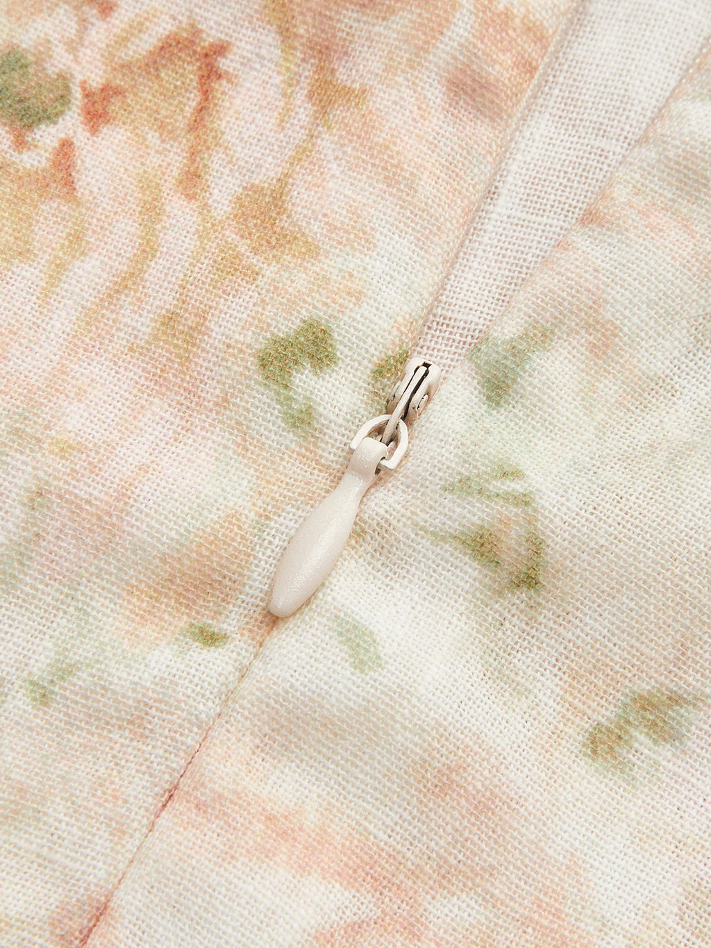 GR | Cotton & Linen Puff Sleeve Floral Belt Dress