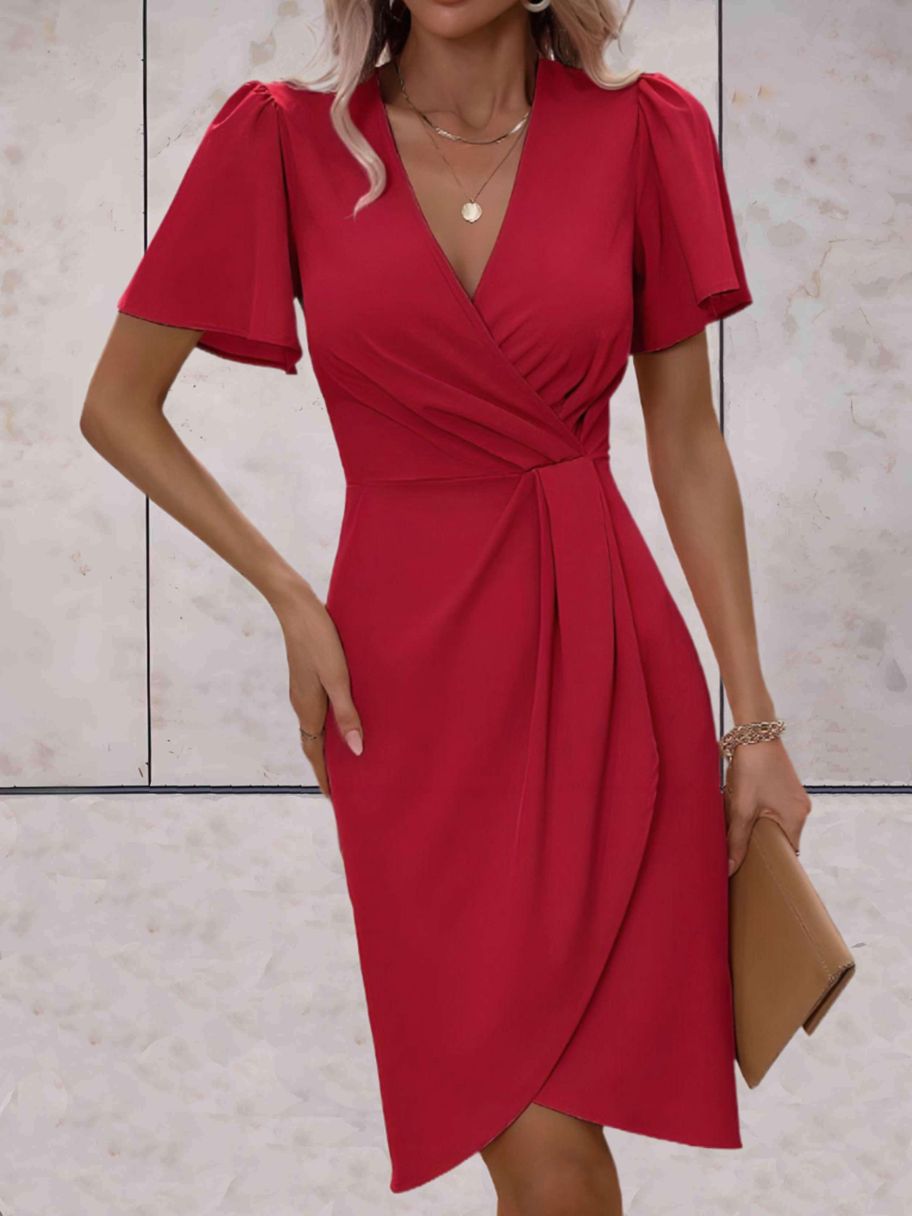 GR | Fitted dress with flared sleeves for women