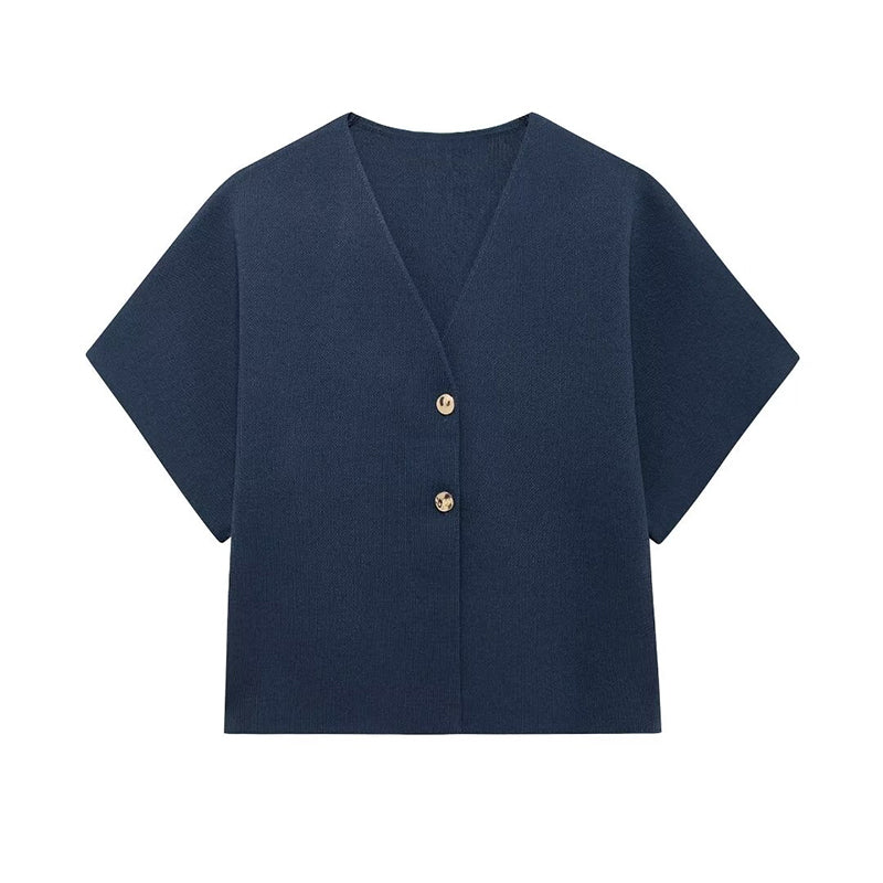 GR | Casual solid color knit top for women