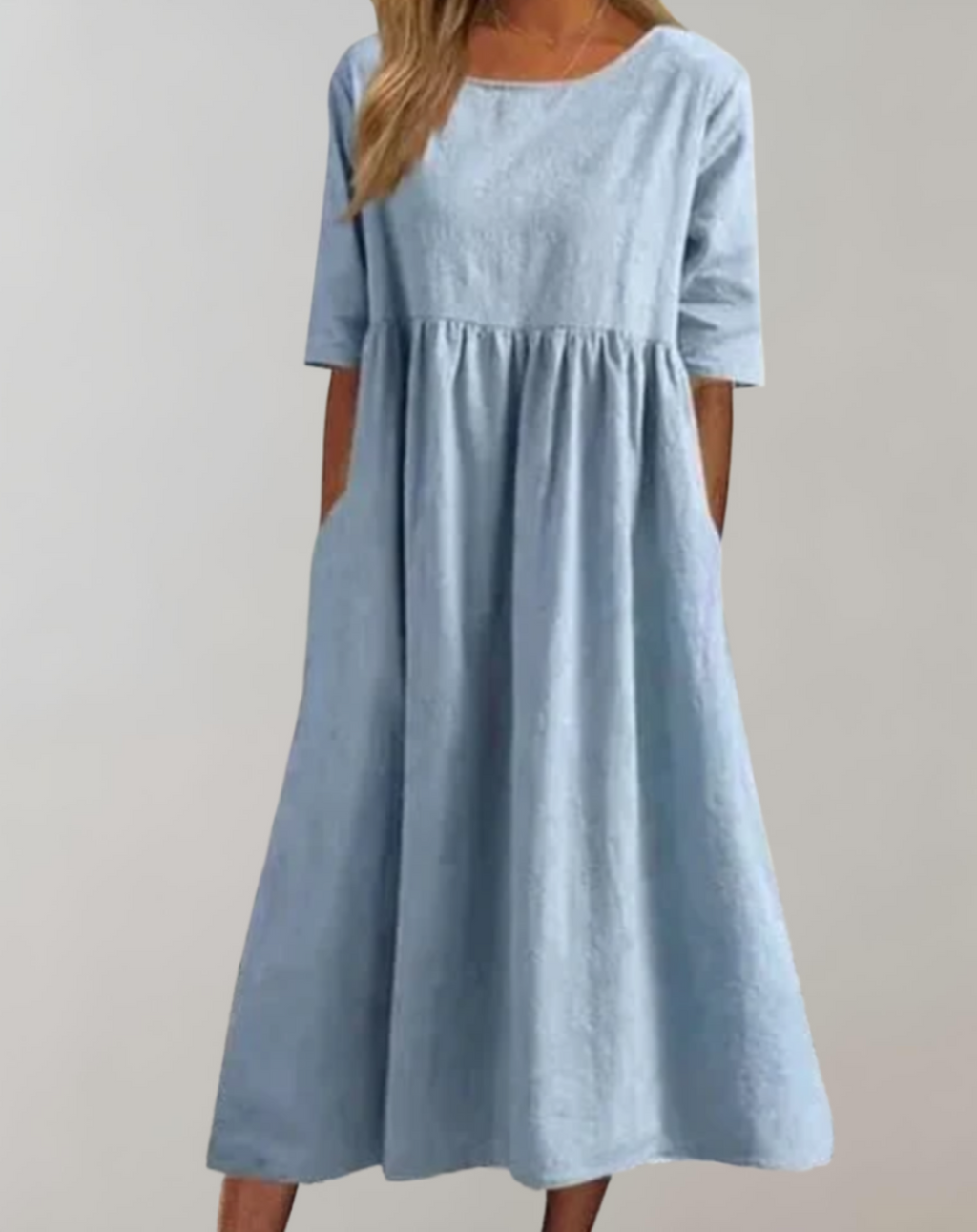 GR | Plain cotton dress with a relaxed fit 