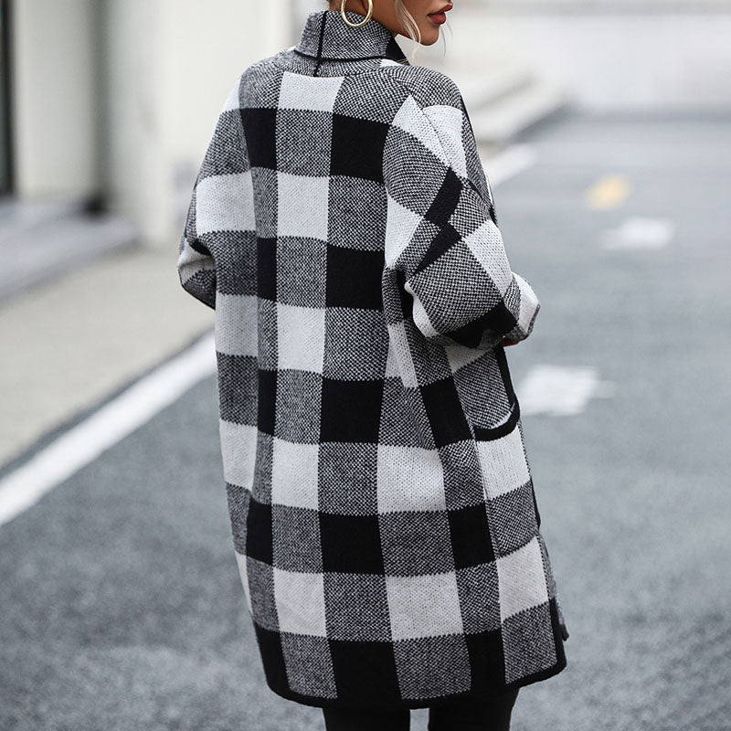 GR | Lässige Karierte Strickjacke