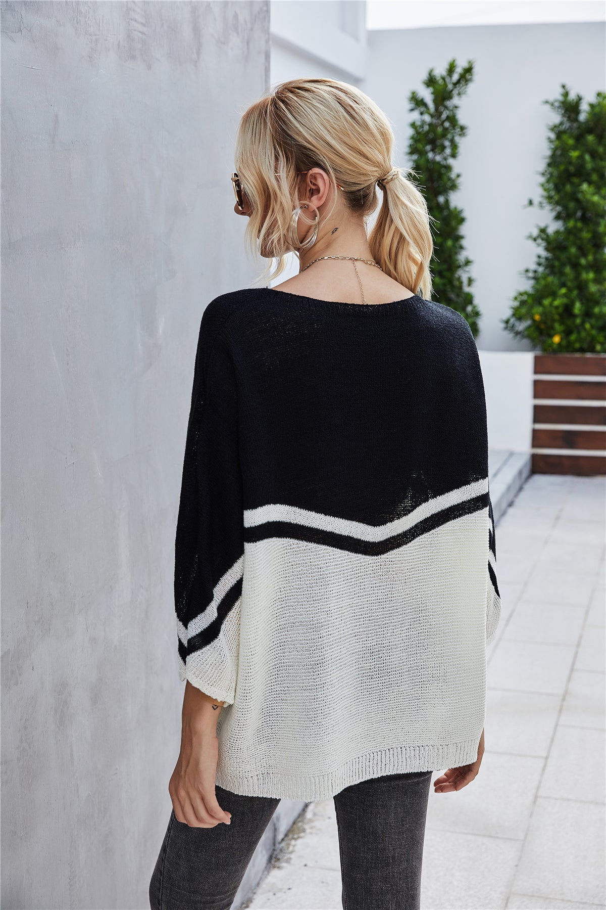 GR Strick Große Größe Fledermausärmel Strickpullover