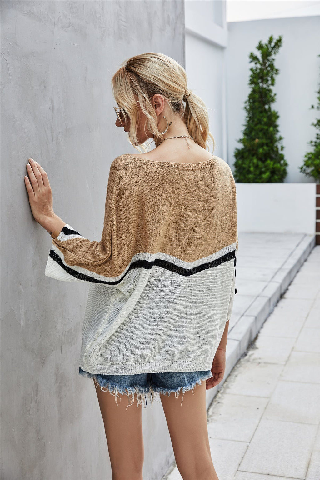 GR Strick Große Größe Fledermausärmel Strickpullover