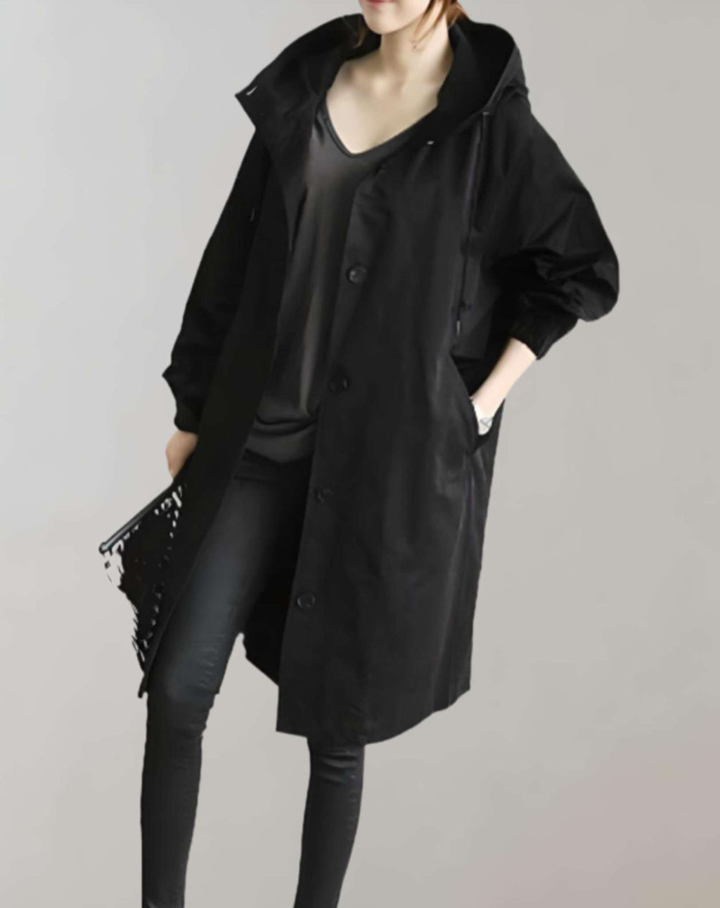 GR | Warm trench coat with hood