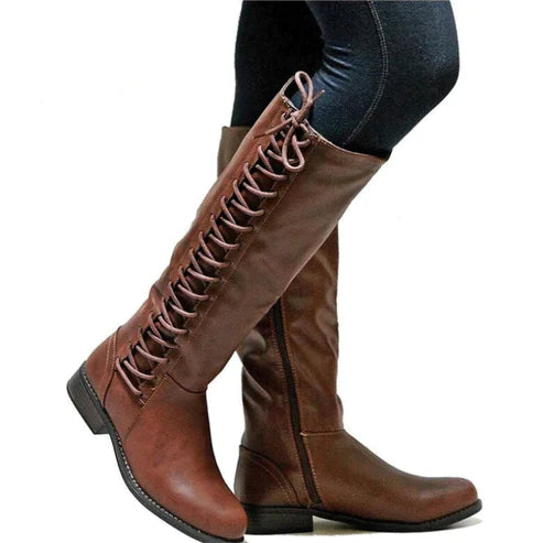 GR - Women's long lace-up boots for autumn and winter