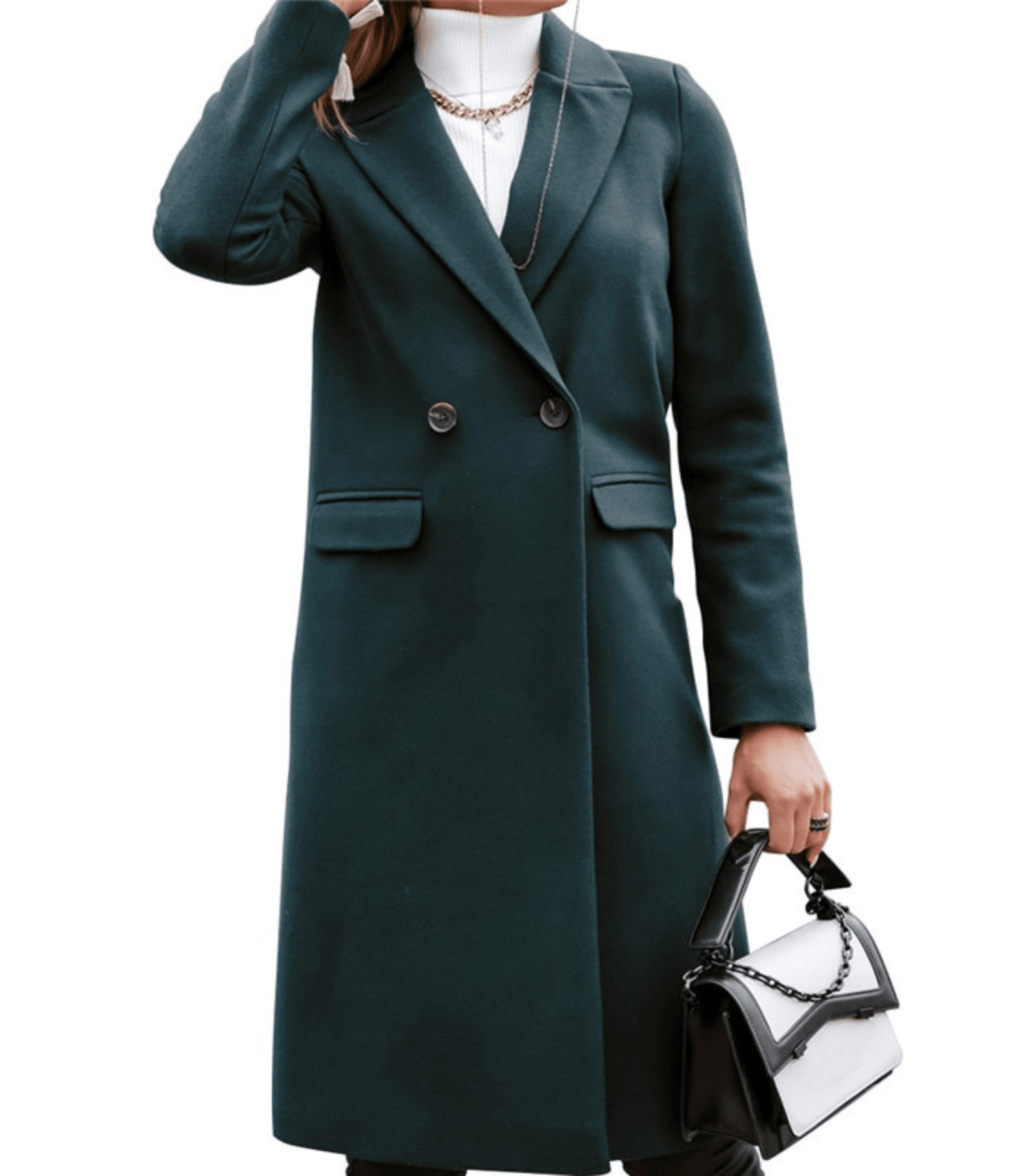 Wool coat with pockets and buttons