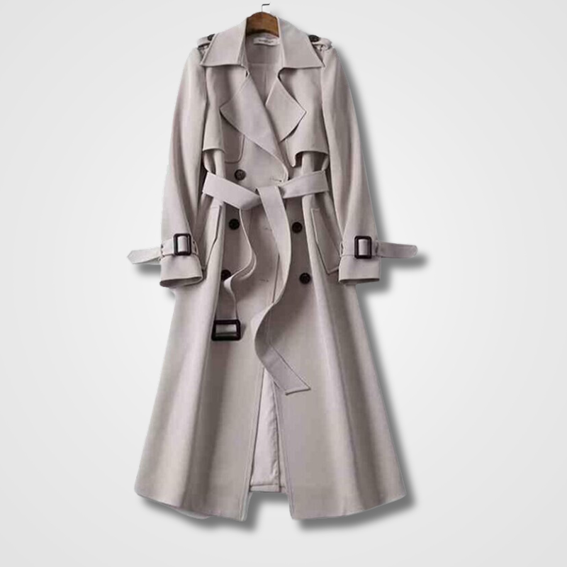 GR | Lässiger Langer Trenchcoat Mit