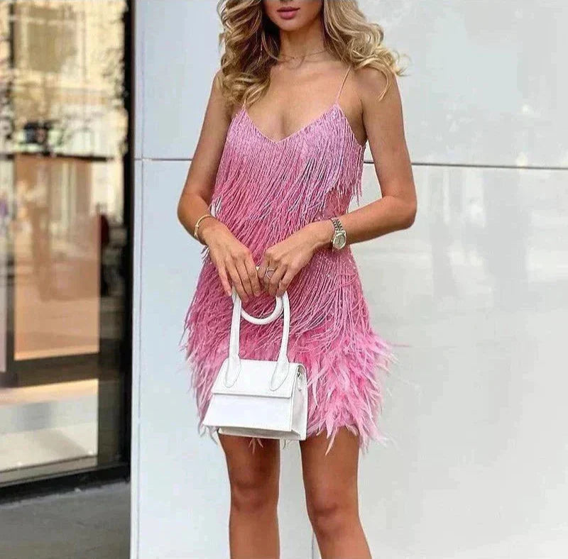 GR | Federn-Minikleid Für Frauen