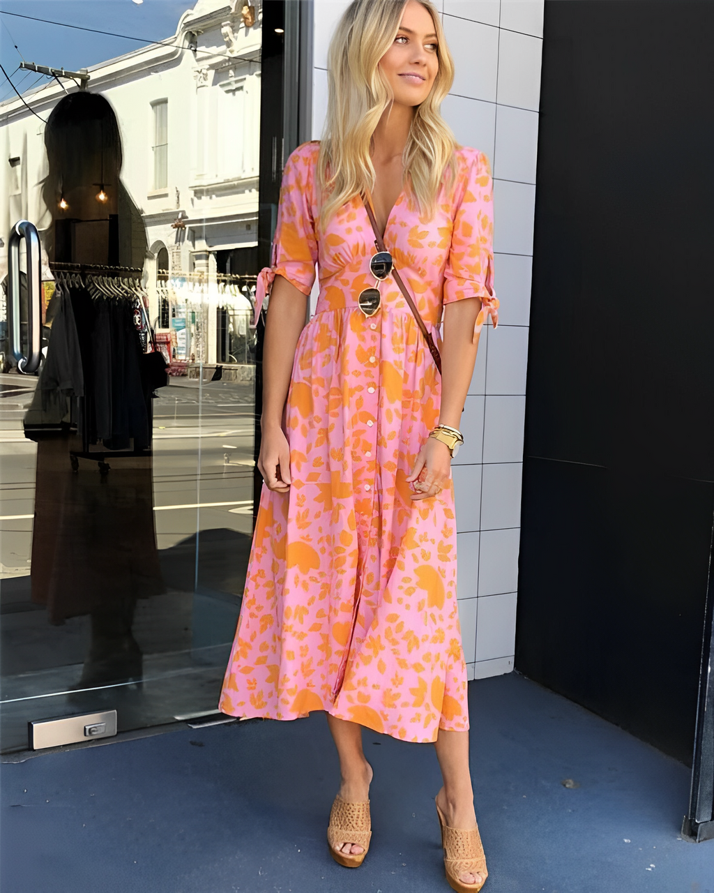 GR | Elegant Orange Dress with Pattern
