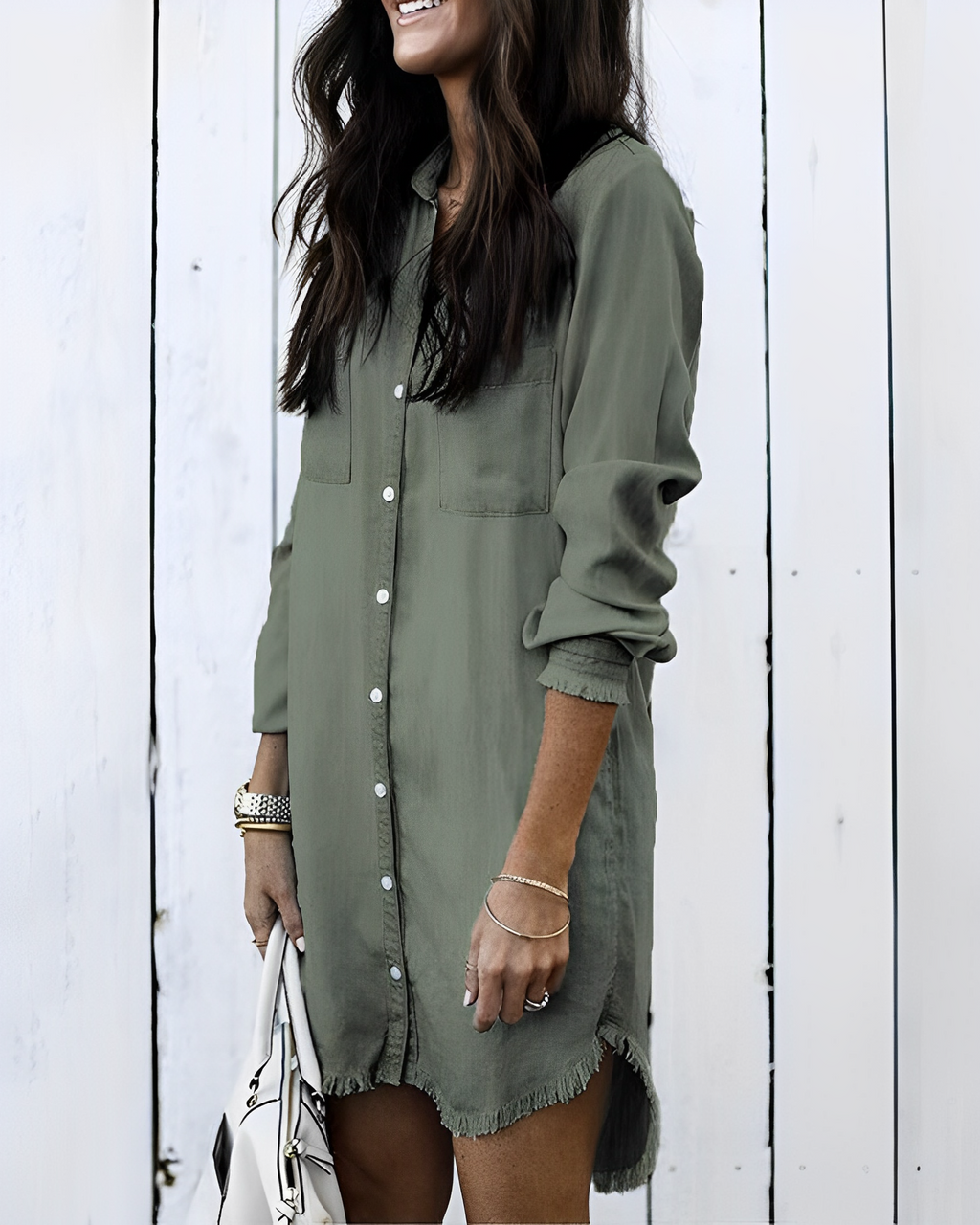 GR | Denim Blouse - Stylish denim blouse with buttons for a casual look