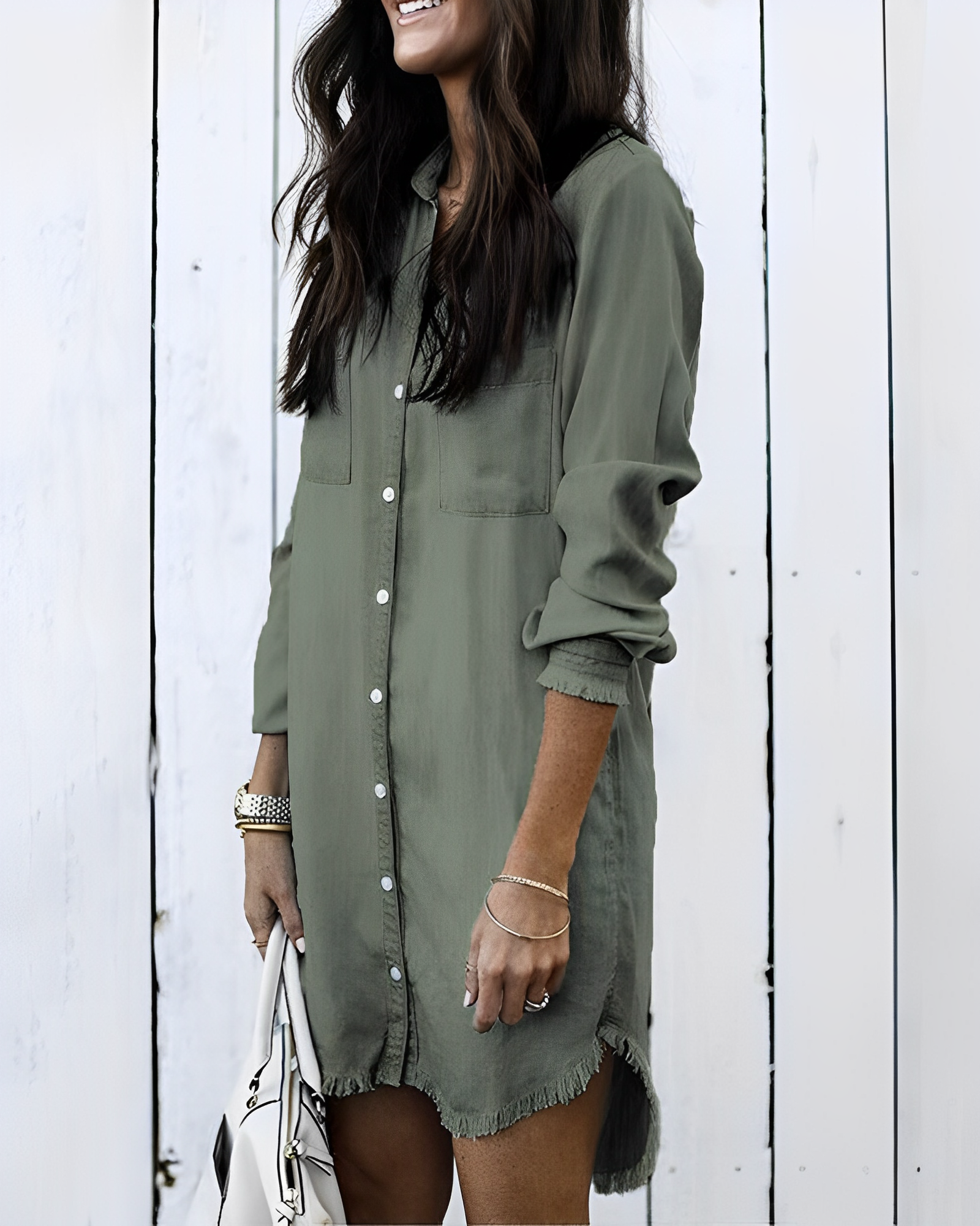 GR | Denim Blouse - Stylish denim blouse with buttons for a casual look