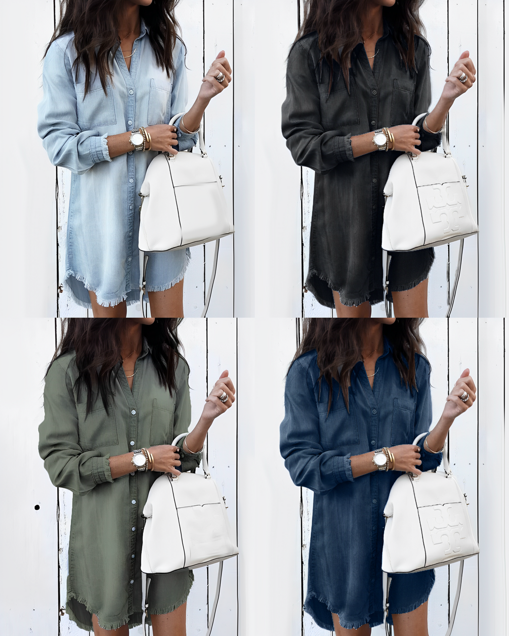 GR | Denim Blouse - Stylish denim blouse with buttons for a casual look