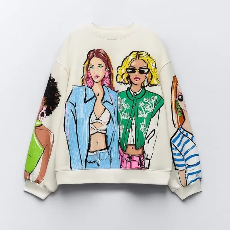 GR | Cozy Sweatshirt Pullover Oversized Sweatshirt Women's Clothing