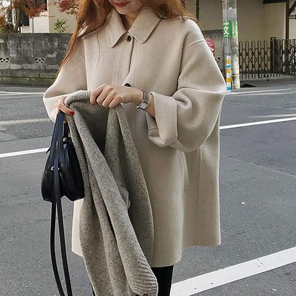 GR Single-breasted elegant women's coat 