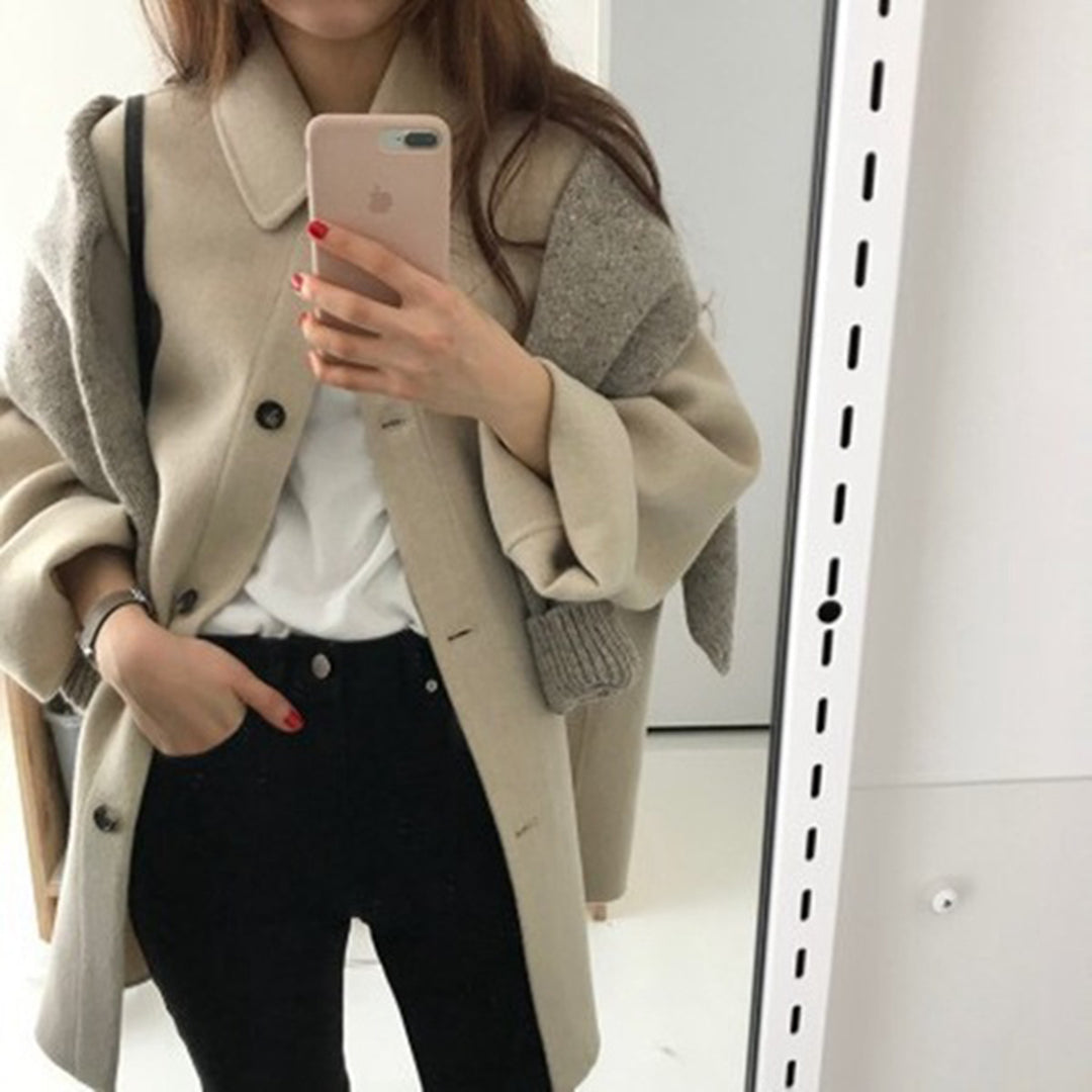 GR Single-breasted elegant women's coat 
