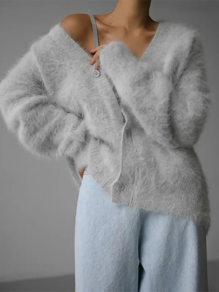 GR | Kaschmir-Cardigan für Damen | Weicher Cardigan für Damen | Klassischer Cardigan mit Knöpfen
