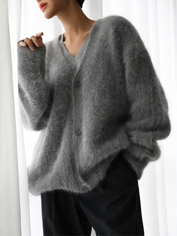GR | Kaschmir-Cardigan für Damen | Weicher Cardigan für Damen | Klassischer Cardigan mit Knöpfen
