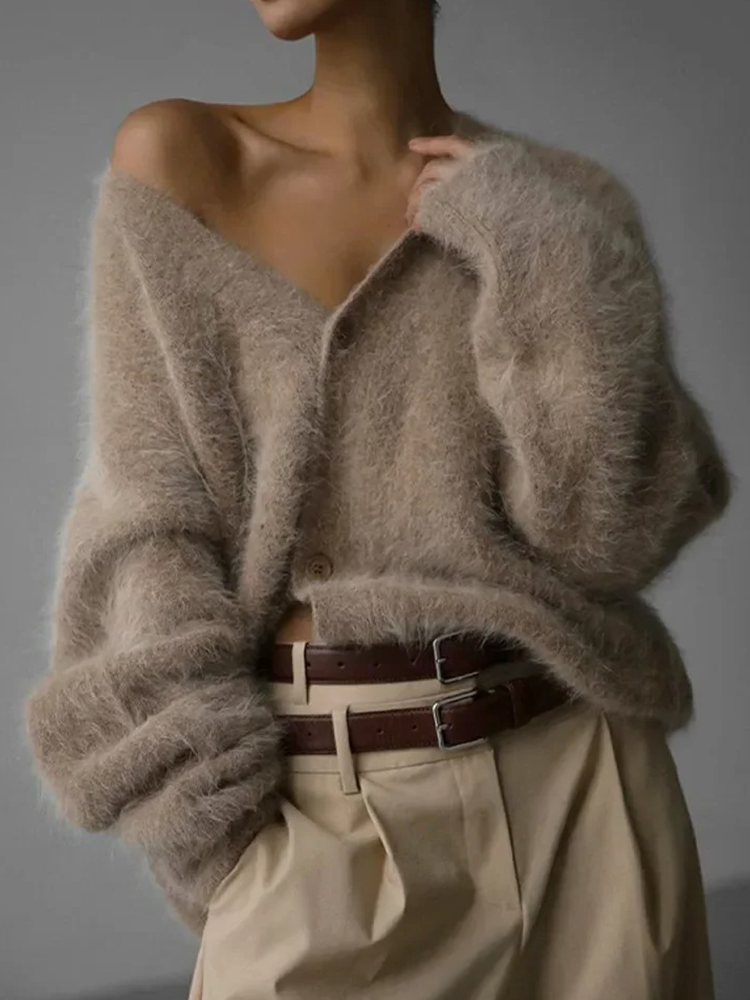 GR | Kaschmir-Cardigan für Damen | Weicher Cardigan für Damen | Klassischer Cardigan mit Knöpfen
