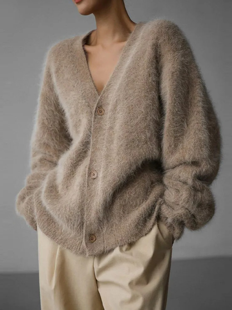 GR | Kaschmir-Cardigan für Damen | Weicher Cardigan für Damen | Klassischer Cardigan mit Knöpfen