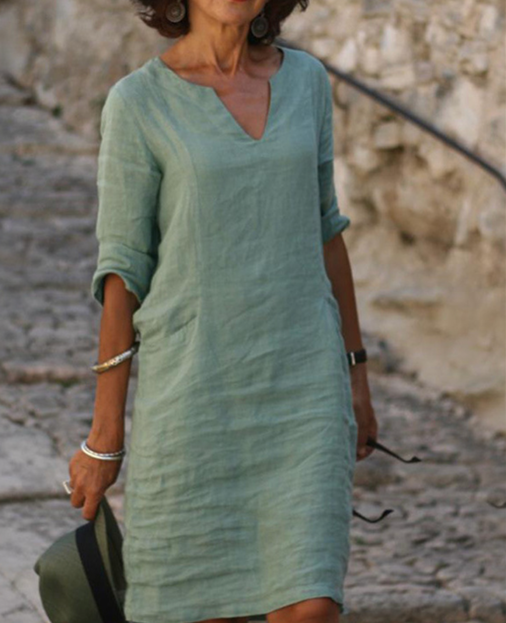 GR | Schickes Dreiviertelärmelkleid für Damen