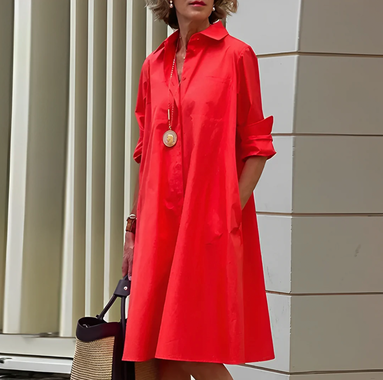 GR | Stilvolles Sommer Frühlings Polokleid