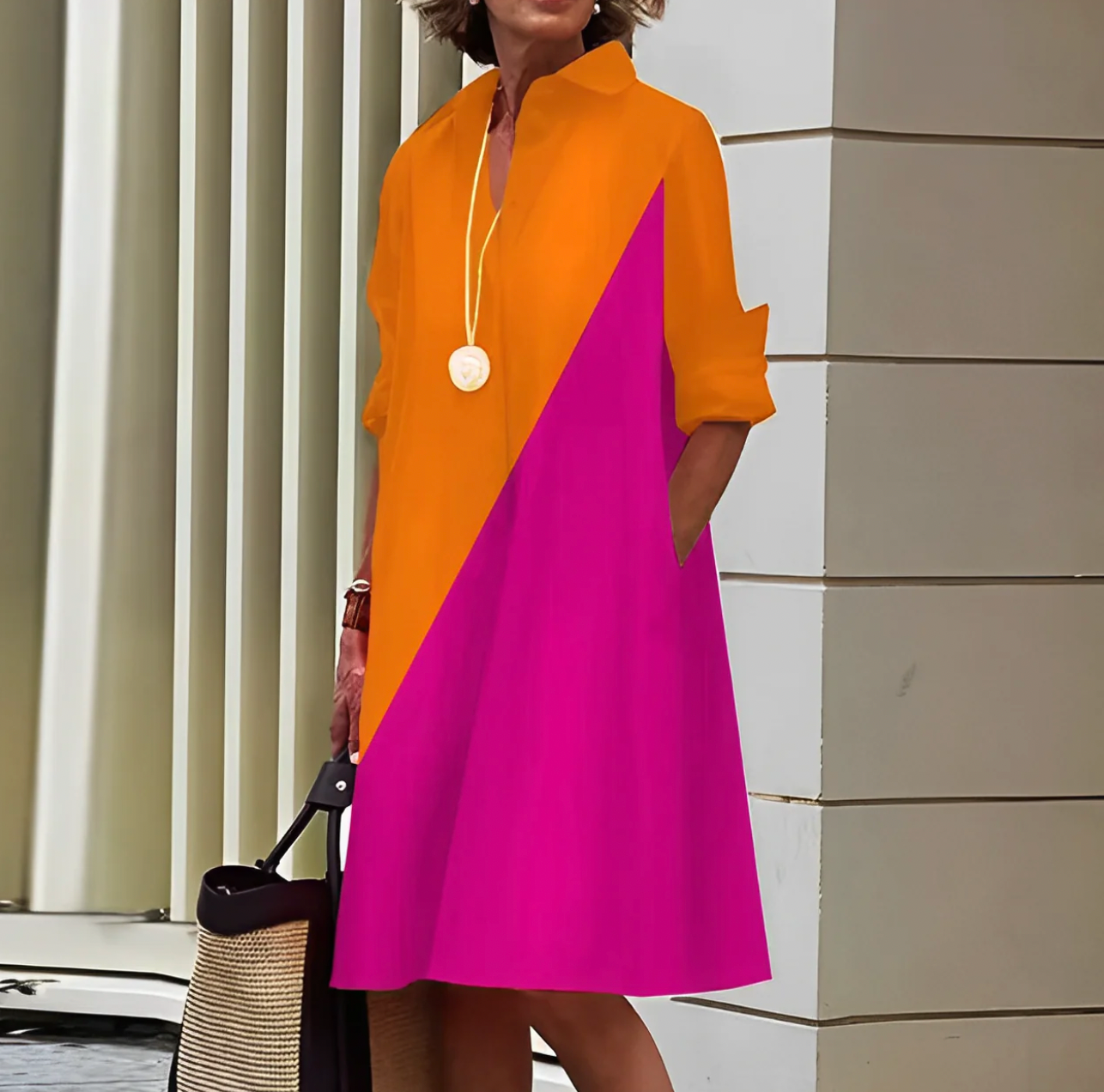 GR | Stilvolles Sommer Frühlings Polokleid