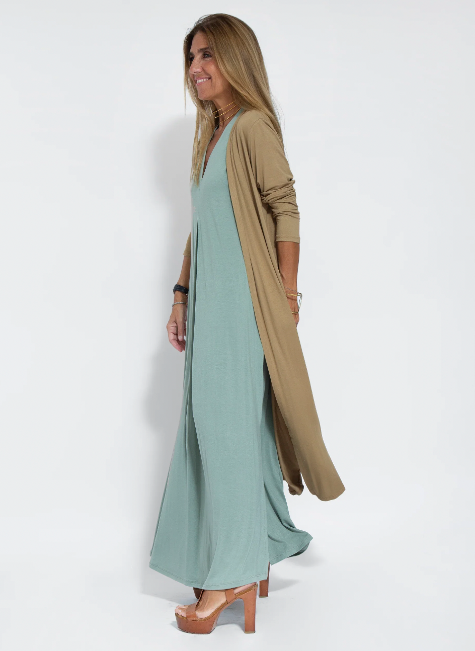 GR | Set with long, slimming dress and vest