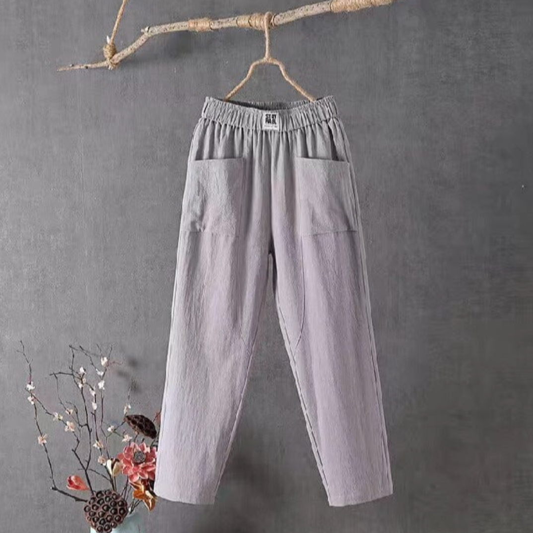 GR | Luftige Leinenhosen Mit Elastischem Bund Für Damen