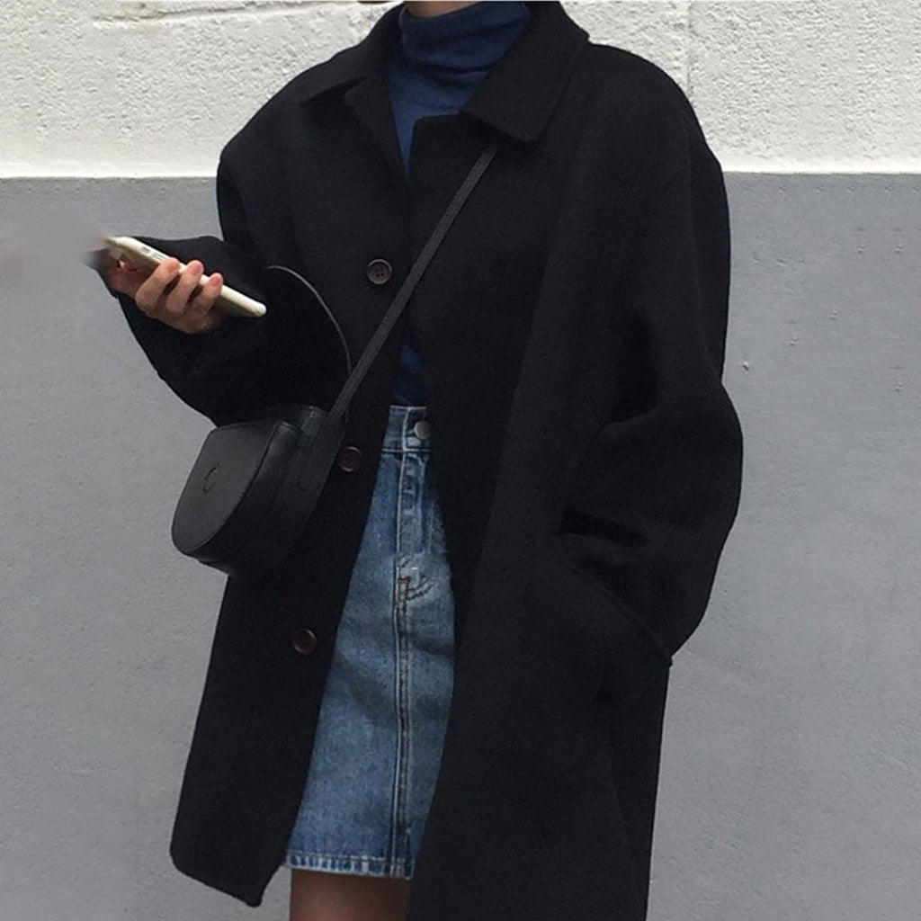 GR Single-breasted elegant women's coat 