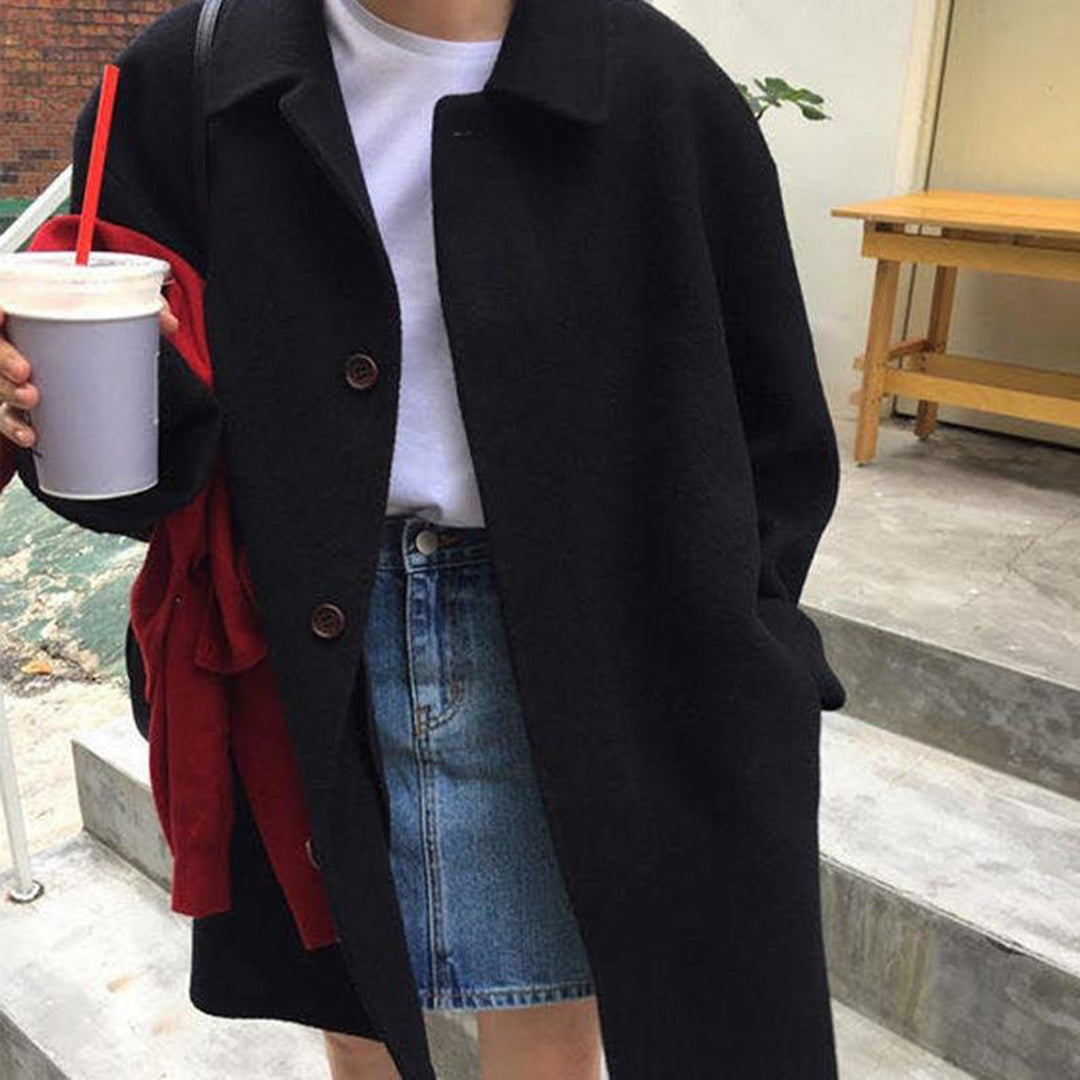 GR Single-breasted elegant women's coat 