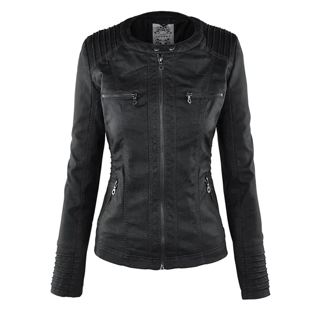 GR | Elegant hooded motorcycle jacket made of high-quality leather