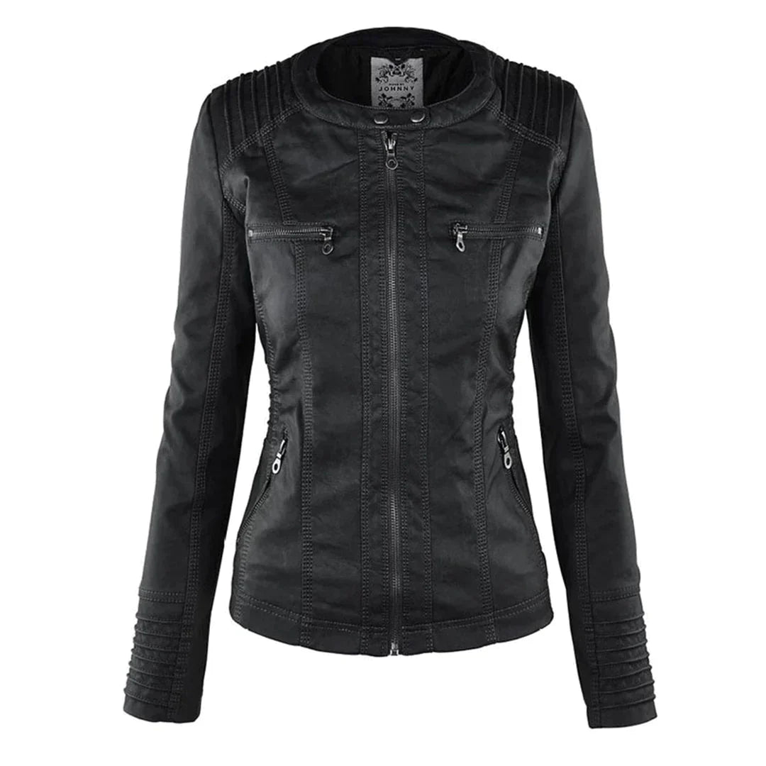 GR | Elegant hooded motorcycle jacket made of high-quality leather