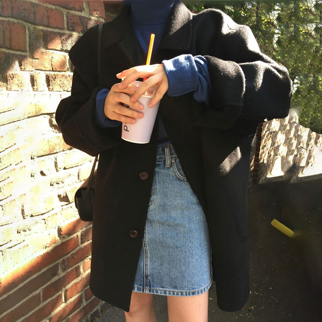 GR Single-breasted elegant women's coat 