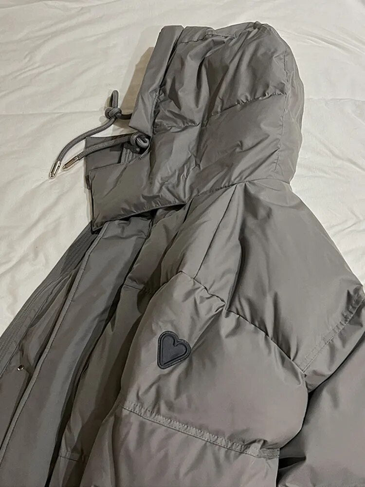 GR Puffer Jacket Winter with Hood Thick and warm