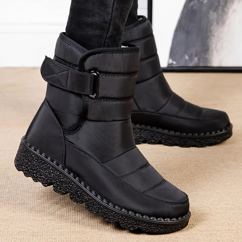 GR | Black insulated winter boots - warm, non-slip, waterproof