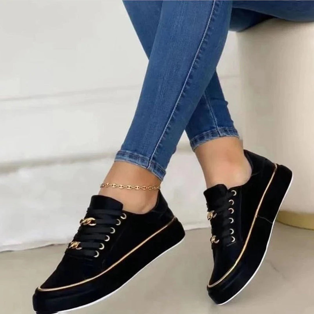 GR | Stylish women's sneakers with gold accents