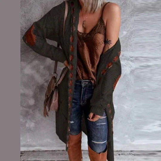 GR | Modische Strickjacke mit Kapuze