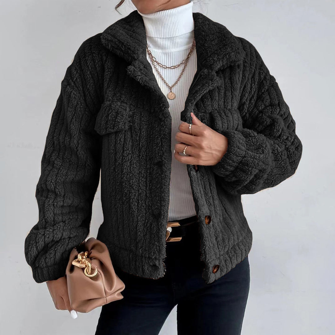 Selene™ - Jacket made of thick plush and velvet