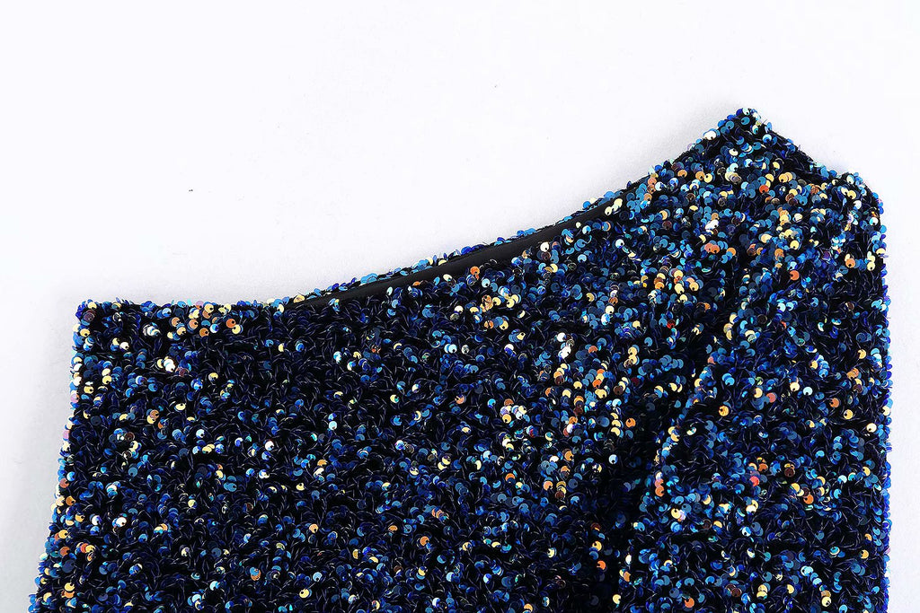 GR | Glittering top with one shoulder strap