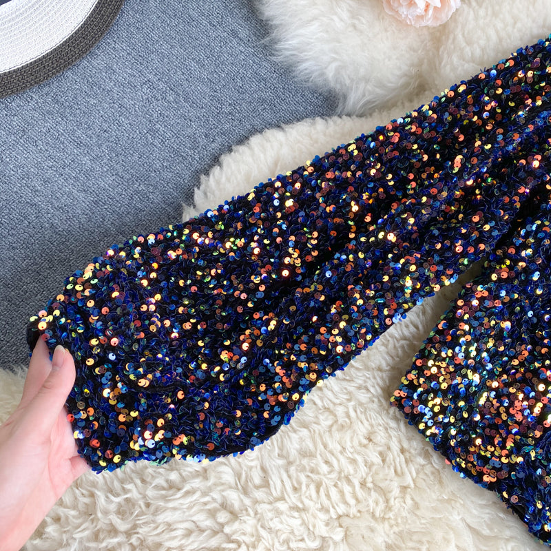 GR | Glittering top with one shoulder strap