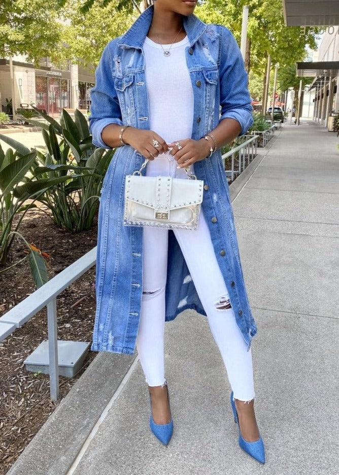 GR - Long women's denim jacket