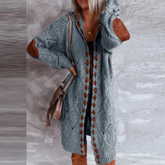 GR | Modische Strickjacke mit Kapuze