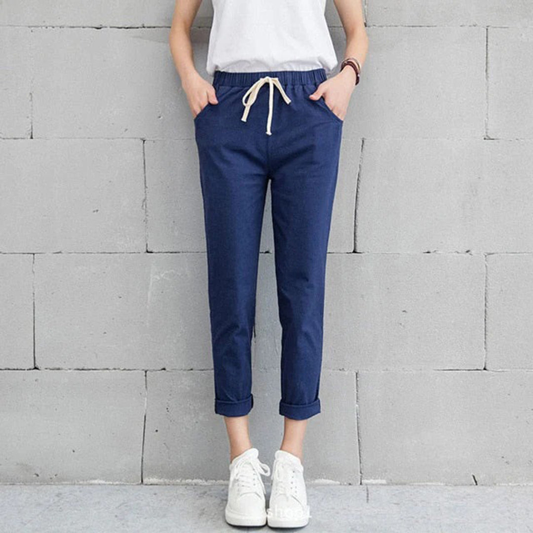 GR | Bequeme Damenhose in Schwarz, Khaki Und Blau