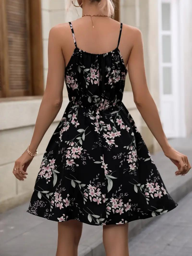 GR | Mini Spaghettiträger Sommerkleid Sonnenkleid