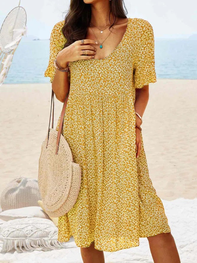 Elegant floral midi dress for women