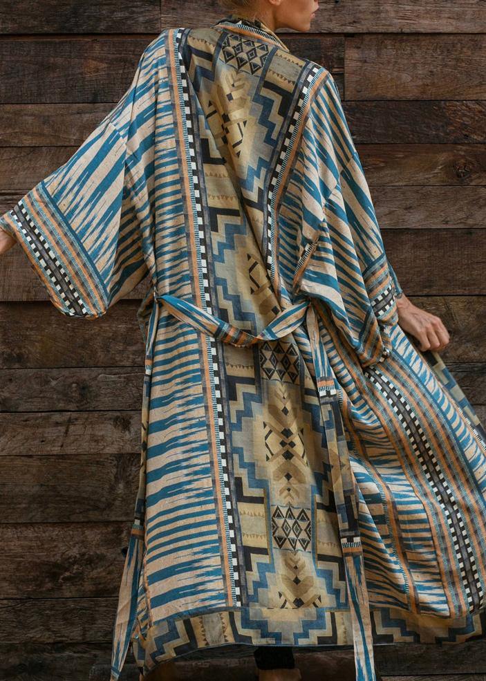 GR | Bohemian Blue Geometric Print Dress 
